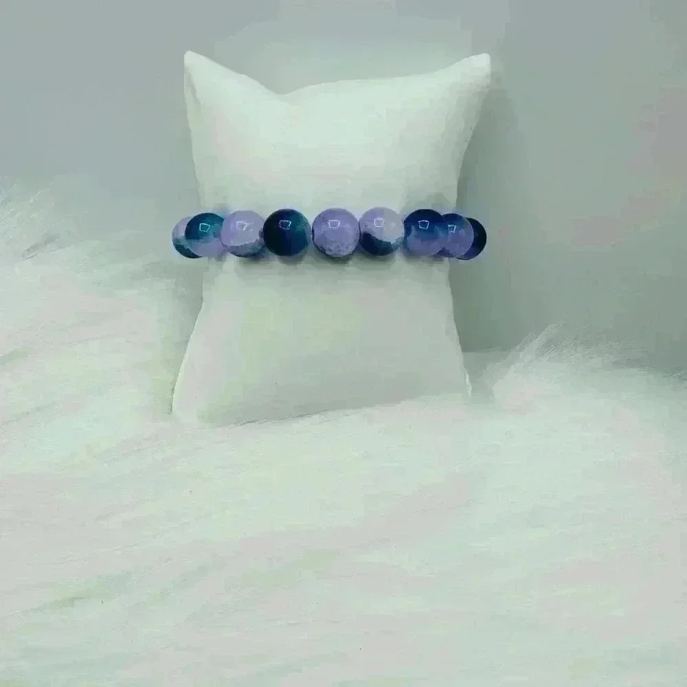 Blue Berry 10mm Beaded Bracelet